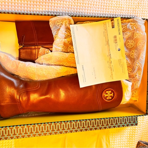 Tory Burch Chestnut Leather Tall Boots - Picture 6 of 9